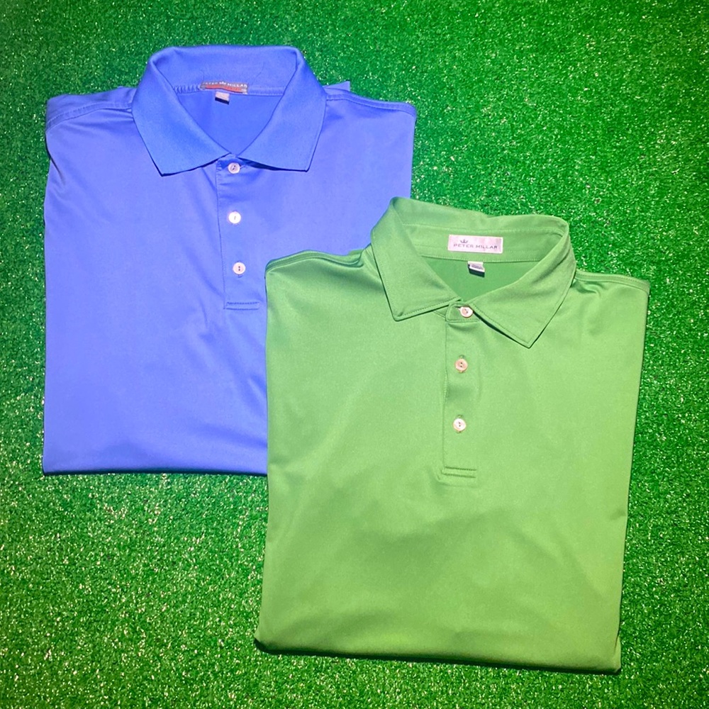 Peter Millar Blue & Green Performance Polo Duo